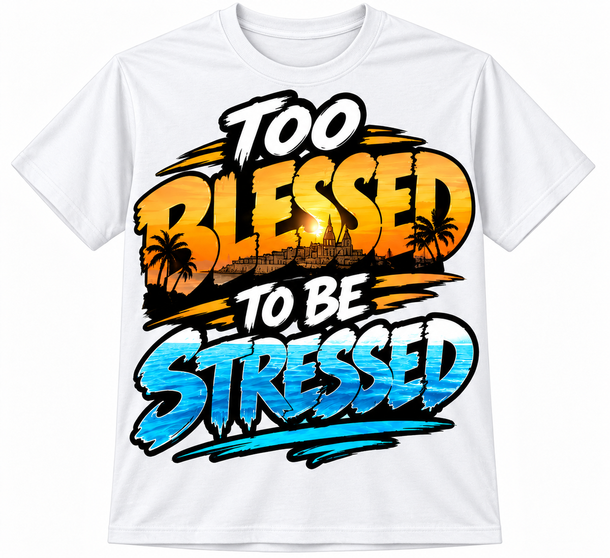 Too Blessed to be Stressed t shirt